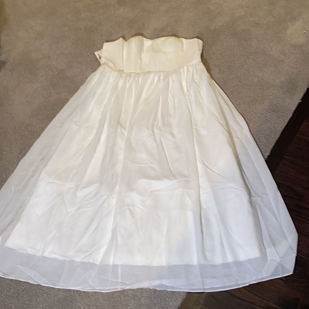 Women’s Elegant Ivory Strapless Full Length Chiffon Prom Party Formal Dress XXXL - Picture 2 of 7